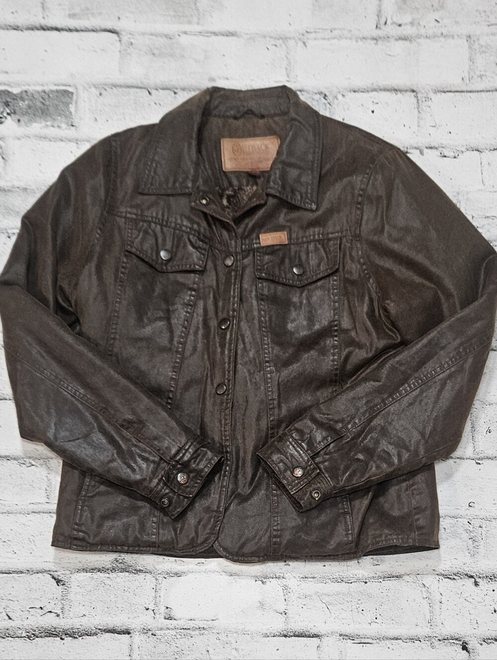 Outback Trading Co Waxed Jacket Women Medium Brown Western Barn Coat